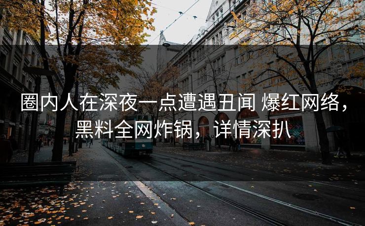 圈内人在深夜一点遭遇丑闻 爆红网络，黑料全网炸锅，详情深扒