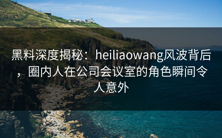 黑料深度揭秘：heiliaowang风波背后，圈内人在公司会议室的角色瞬间令人意外